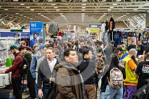 Crowds of visitors at Toronto Comicon event.