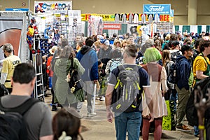 Crowds of visitors at Toronto Comicon event.