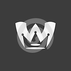 initial logo M or W or letter M or W logo crown or king