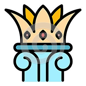 Crown auction icon color outline vector