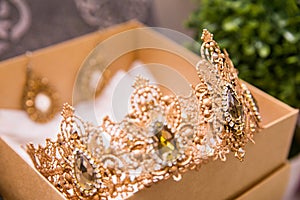 Crown for the bride in the box