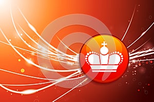 Crown Button on Red Abstract Light Background