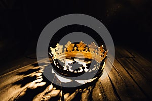Crown in the center on a black background. Game of Thrones photo