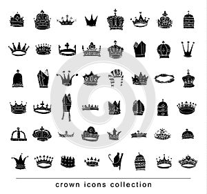 crown collection . Hand drawn vector illustration