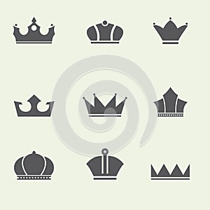 Crown collection - vector silhouette