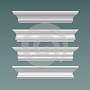 Crown cornice trim for ceiling. Wall moulding