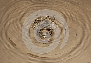 The crown and the diadem formed from drops falling on the surface of the water