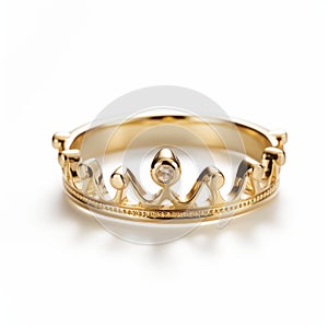 Crown Diamond Gold Ring - Crisp Outlines, Hallyu Inspired, Childlike Charm
