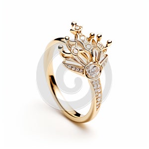 Crown Diamond Ring With Surrealist-inspired Elements