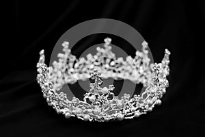 Royal luxury diadem with crystals, diamonds. Treasure