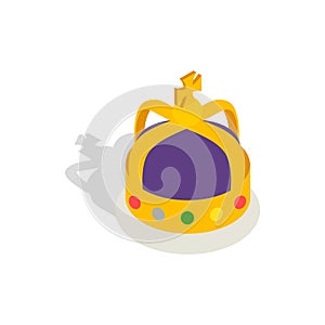 Crown English monarchs icon, isometric 3d style