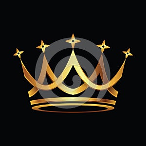 Crown gold icon vector