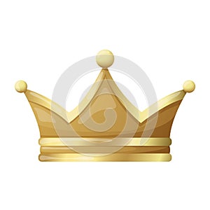 Crown. Golden royal jewelry symbol of king, queen and princess. Power sign.