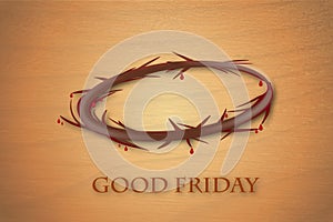 The Crown of Good Friday Redemption symbol background template. Crown of thorns