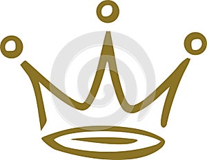 Crown handdrawn golden photo