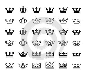 Corona icona vettore illustrazioni impostato 