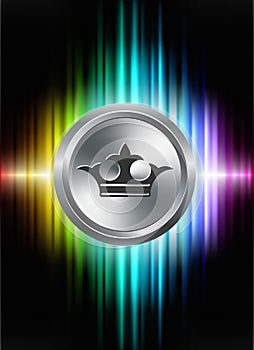 Crown Icon Button on Abstract Spectrum Background