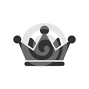 Crown Icon in flat outline style isolated on white