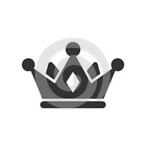 Crown Icon in flat outline style isolated on white