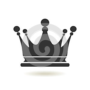 Crown Icon in trendy flat style. Monarchy authority and royal symbols. Monochrome vintage antique icons. Crown symbol for your web