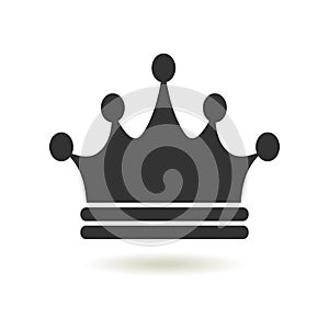 Crown Icon in trendy flat style. Monarchy authority and royal symbols. Monochrome vintage antique icons. Crown symbol for your web