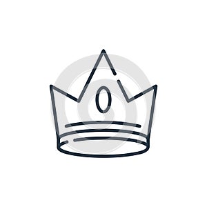 crown icon vector from party and celebration concept. Thin line illustration of crown editable stroke. crown linear sign for use