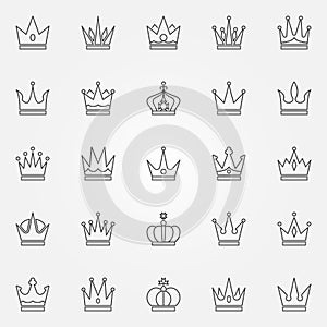 Crown icons set