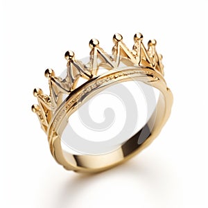 Crown-inspired Gold Ring With Romantic Emotivity - Scott Adams Style