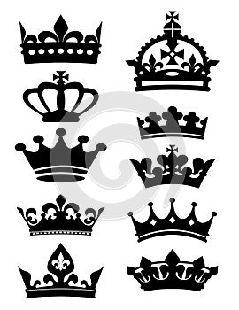 Crown King Icons Vector Collection fleur de lis