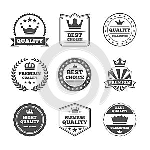 Crown labels icon set