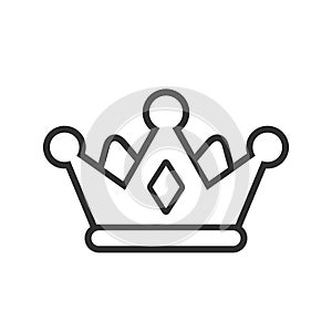 Crown line icon isolated on white background