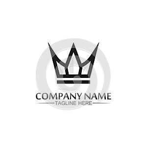 Crown Logo king logo queen logo, princess, Template vector icon illustration design imperial, royal, and  succes logo business