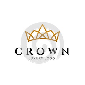 Crown logo king vector royal icon. Queen logotype symbol luxury design