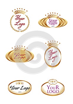 Crown logo label set