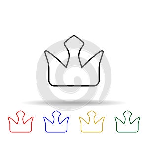crown multi color style icon. Simple thin line, outline vector of web icons for ui and ux, website or mobile application