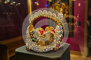 Crown in Museum Hofburg palace in Vienna Austria