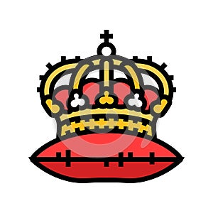 crown pillow heraldic color icon vector illustration photo