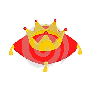 Crown on red velvet cushion icon