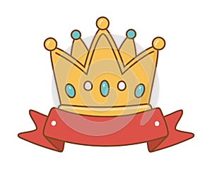 Crown with ribbon