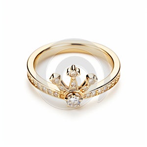 Yellow Gold Diamond Crown Ring - Salon Kei Inspired photo