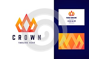 Crown, royal logo and business card template.