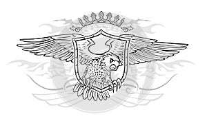 Crown and Shield with Winged Eagle Insignia