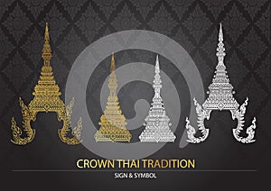 Crown thai tradition icon