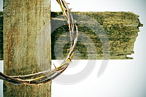 Crown of thorns and cross photo