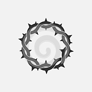 Crown of thorns icon. God friday. Vector illustration