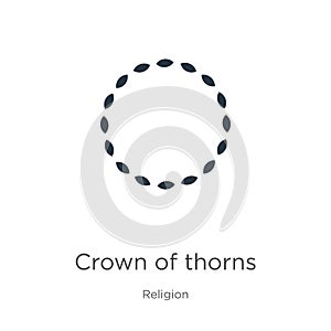 Crown of thorns icon vector. Trendy flat crown of thorns icon from religion collection isolated on white background. Vector