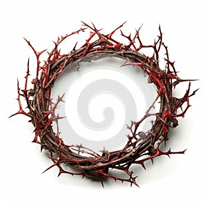 Crown of thorns isolated on white background, created with generative AI