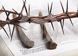Crown of thorns Jesus Christ Bible nails