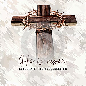 A crown of thorns on a light background, vector religious banner on the theme of Easter