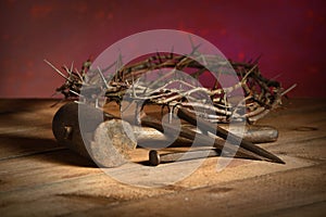 Crown of Thorns, Mallet and Nails